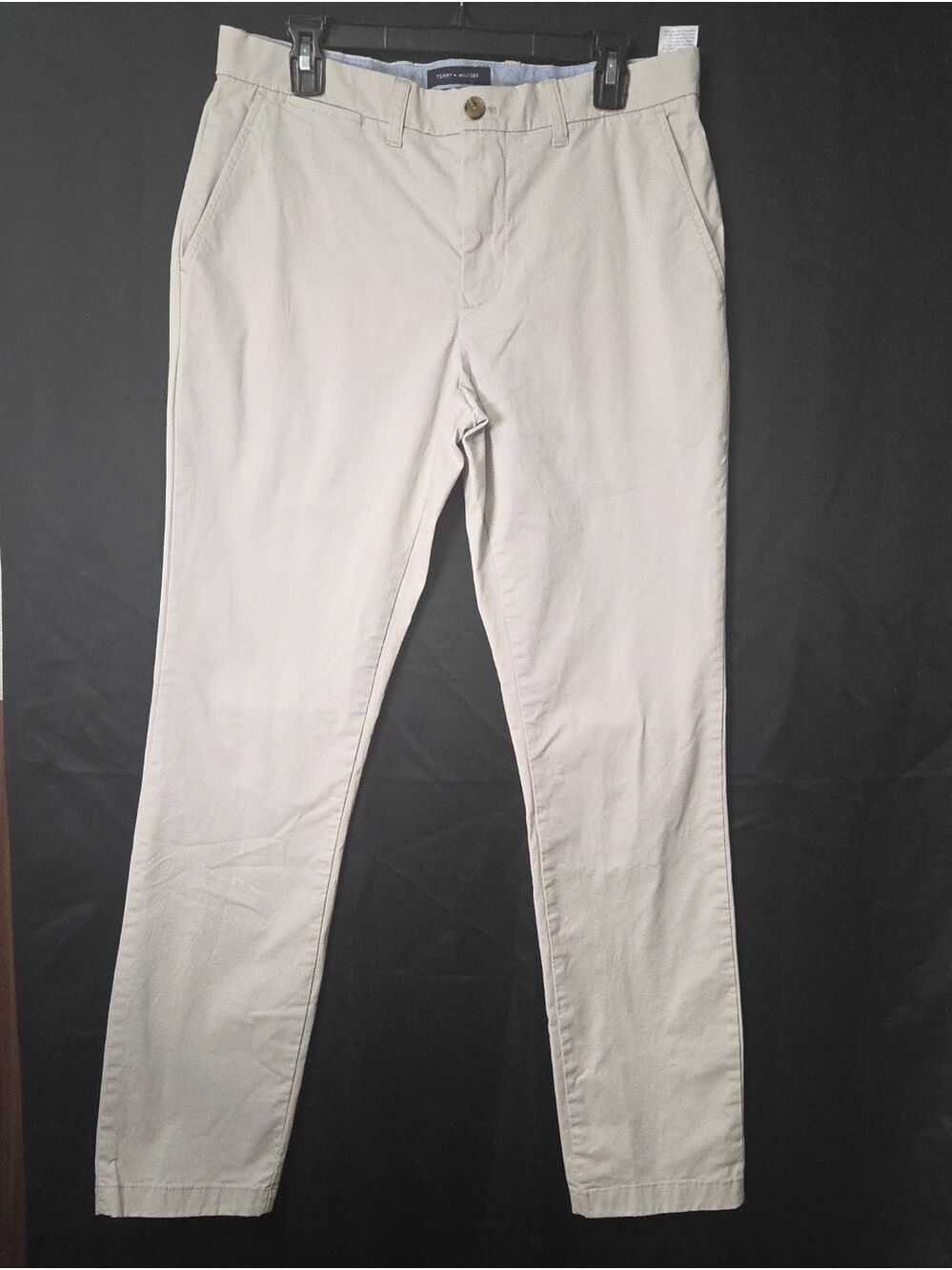 Tommy Hilfiger Men's Khaki Slim Chinos - Light Beige 34x34 [1810]